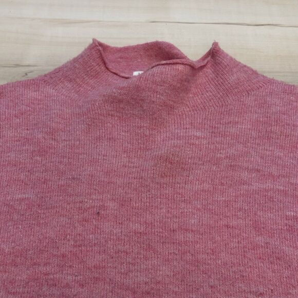 LEITH Women Med Sweater Mockneck Knit Oversize Pink - Picture 3 of 7